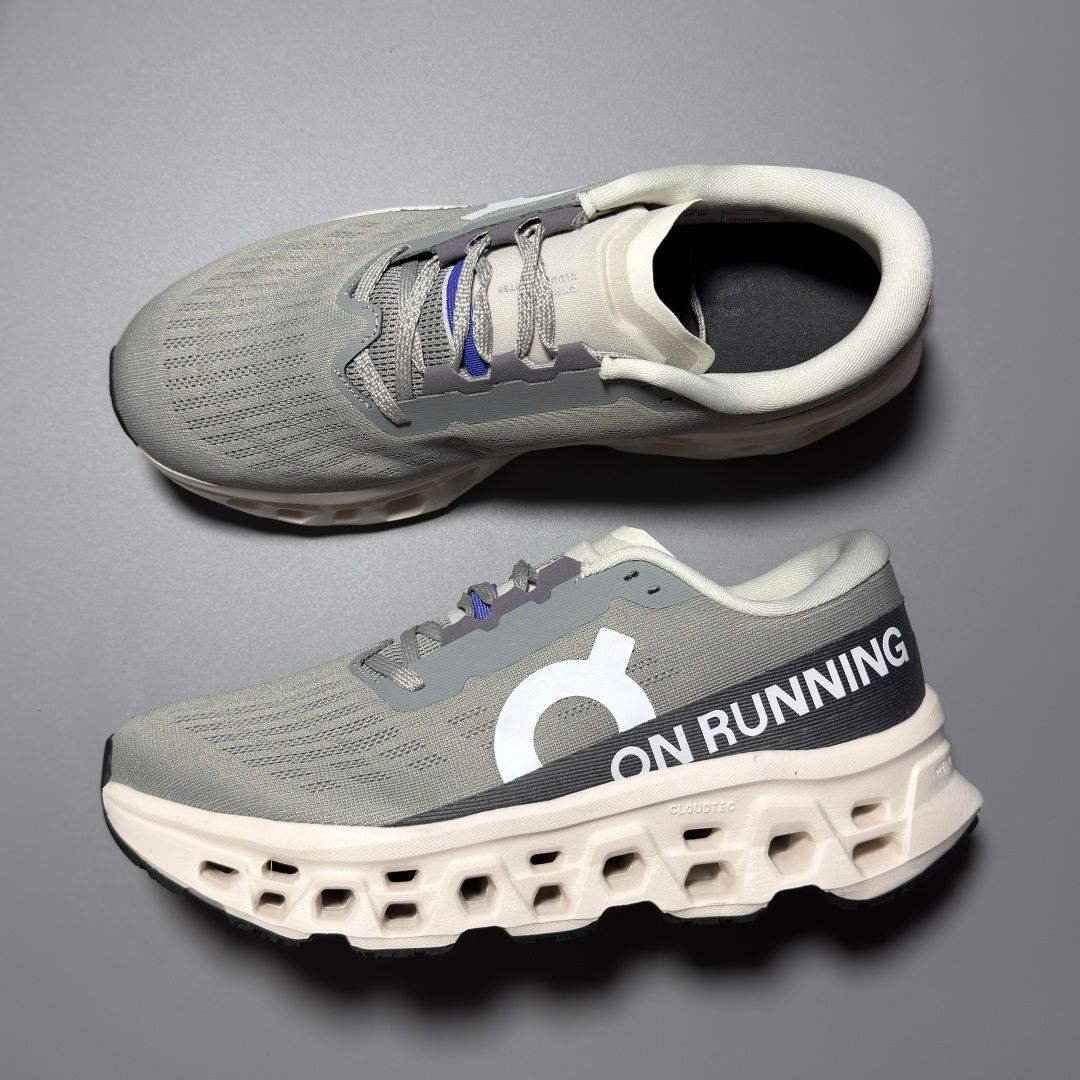 On Cloudmonster 3 Grey & Cream Sneakers