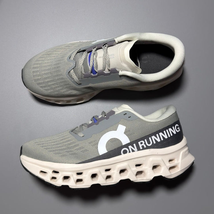 On Cloudmonster 3 Grey & Cream Sneakers