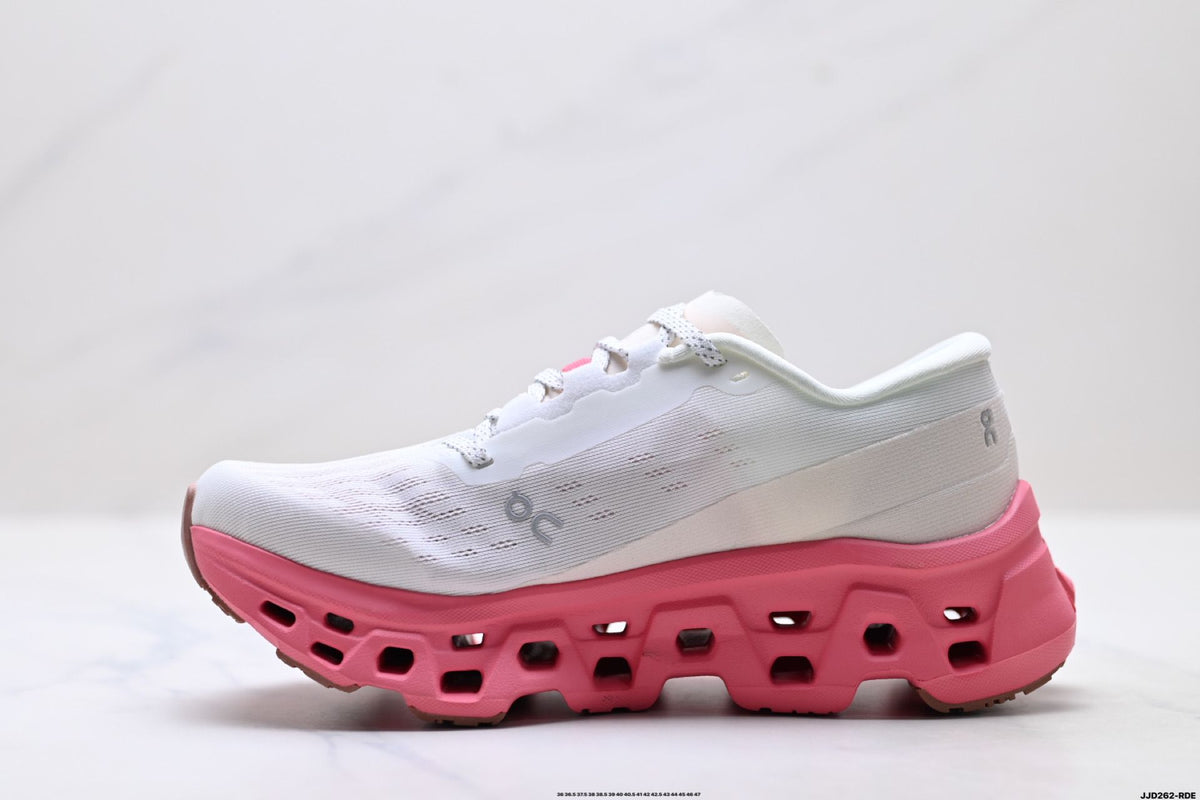 On Cloudmonster 3 White & Pink Sneakers