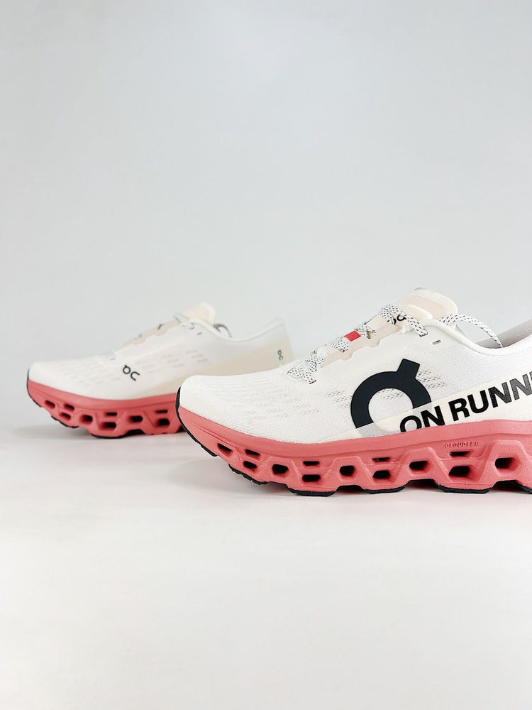 On Cloudmonster 3 Hyper White & Coral Sneakers