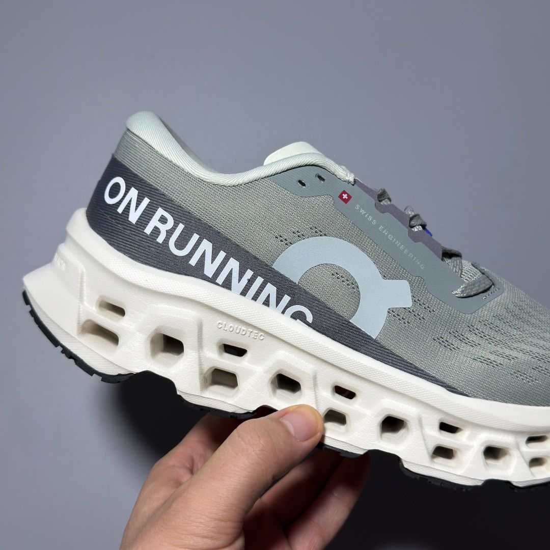 On Cloudmonster 3 Grey & Cream Sneakers
