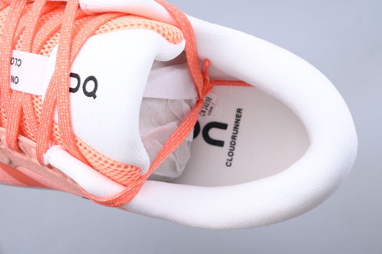 On Cloudrunner 3 Coral & White Sneakers