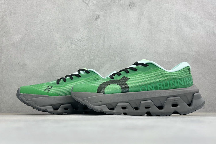 On Cloudmonster Hyper Green & Charcoal Sneakers