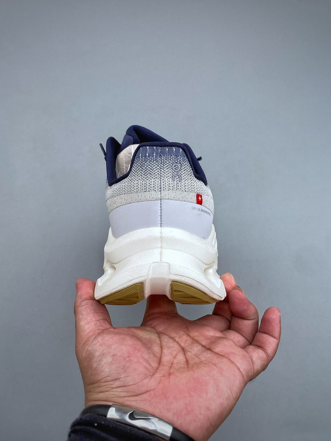 On Cloudtilt White & Navy Sneakers