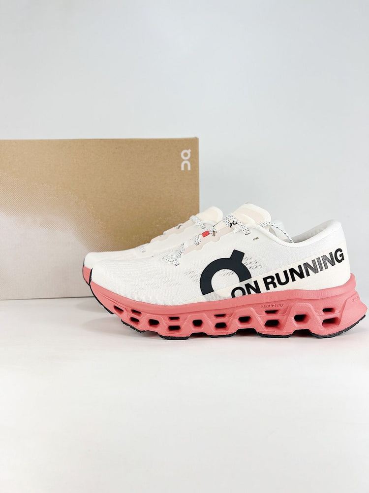 On Cloudmonster 3 Hyper White & Coral Sneakers