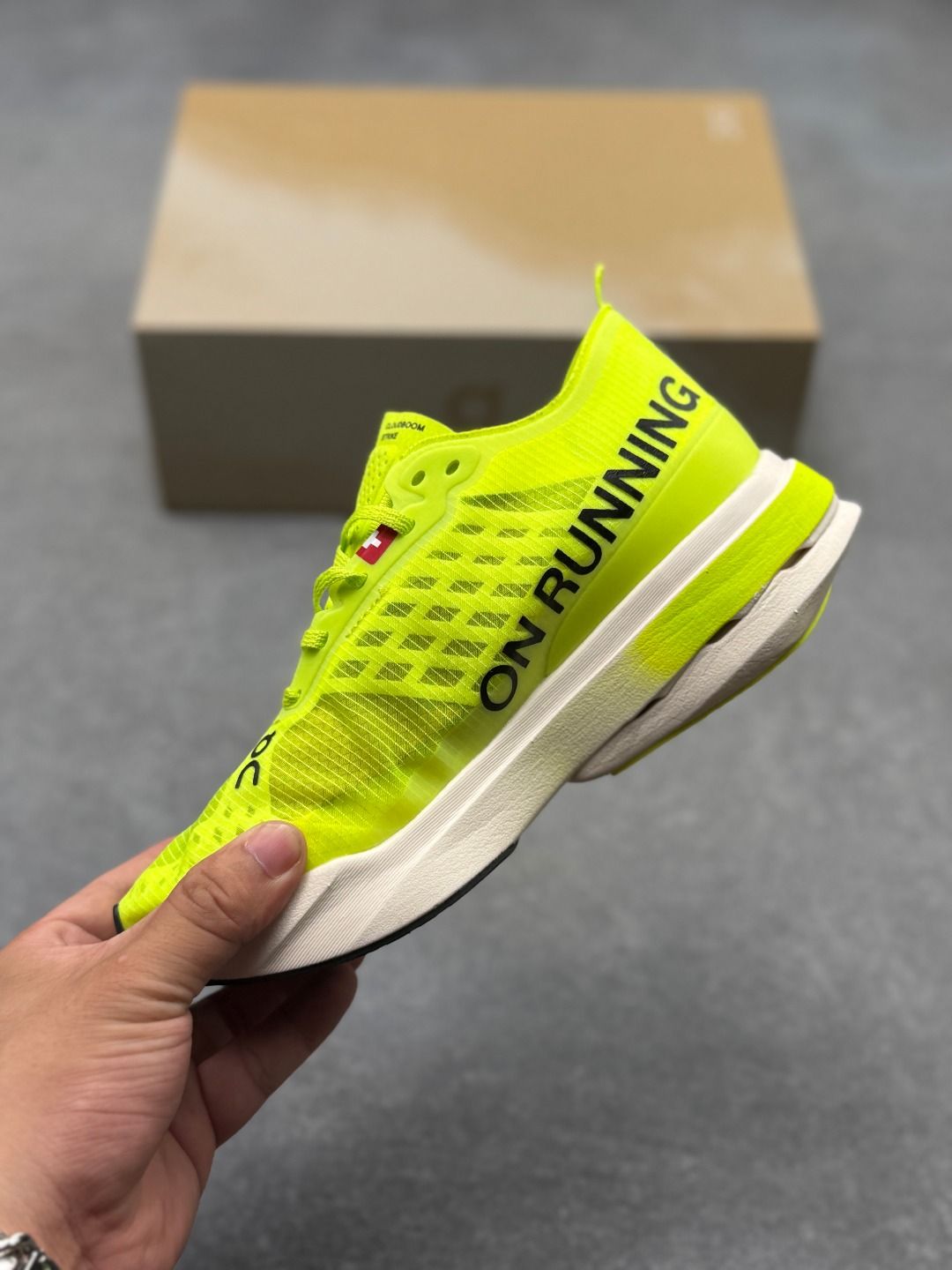 On Cloudboom Strike Neon Lime Sneakers