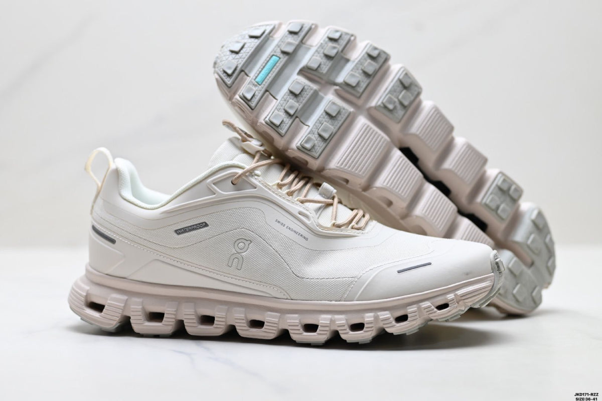 On Cloud 6 Geo White & Light Grey Sneakers