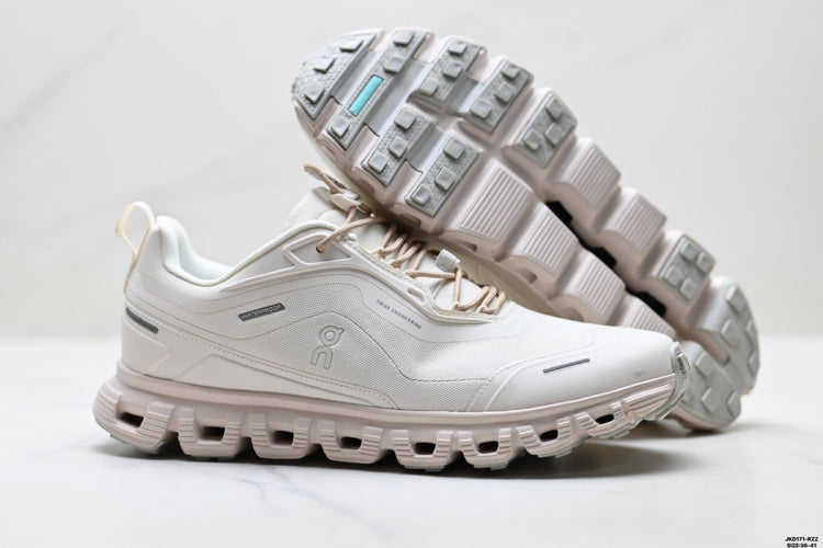 On Cloud 6 Geo White & Light Grey Sneakers