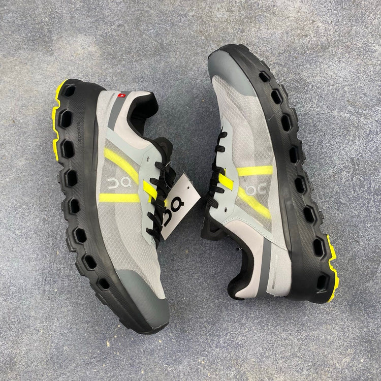 On Cloudvista 2 Grey & Neon Yellow Sneakers