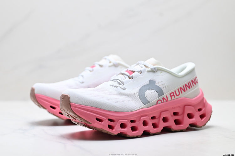 On Cloudmonster 3 White & Pink Sneakers