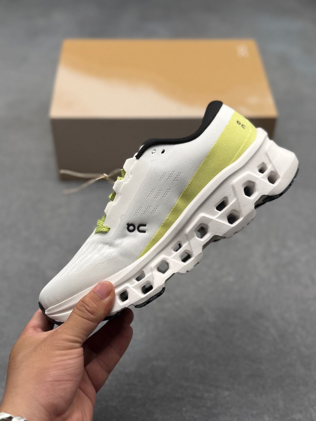 On Cloudmonster 3 White & Lime Sneakers