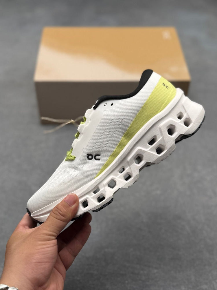On Cloudmonster 3 White & Lime Sneakers