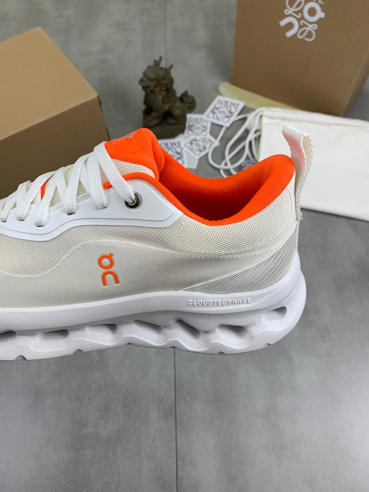 LOEWE x On White & Orange Sneakers