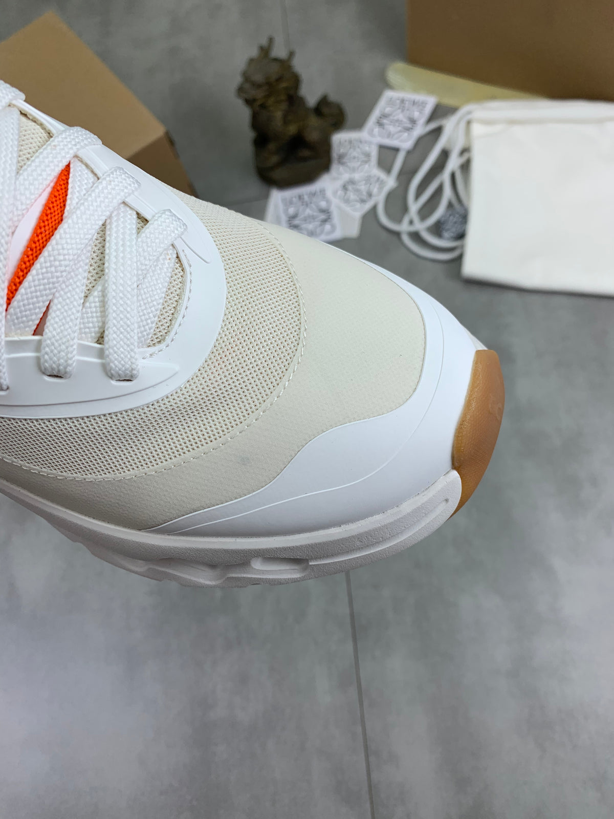 LOEWE x On White & Orange Sneakers
