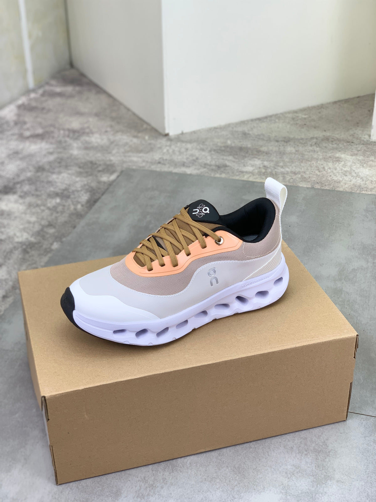 LOEWE x On White & Peach Sneakers