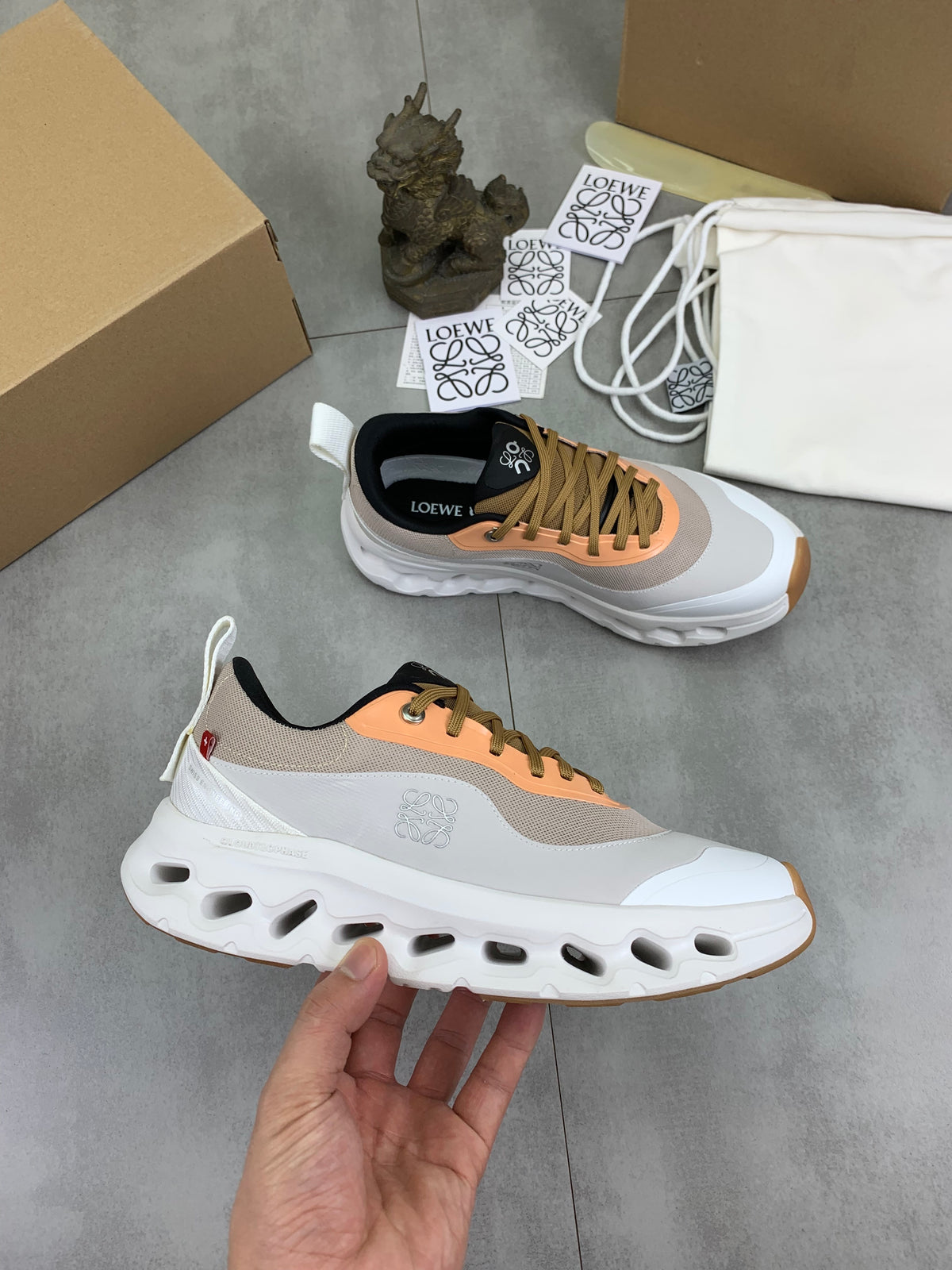LOEWE x On Peach & Black Sneakers