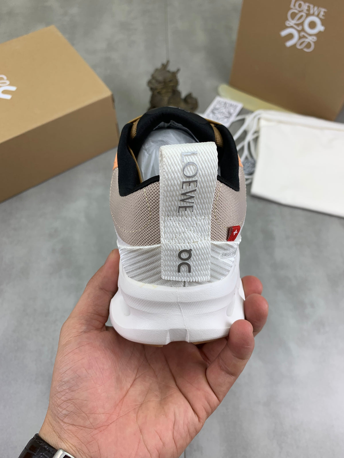 LOEWE x On Peach & Black Sneakers