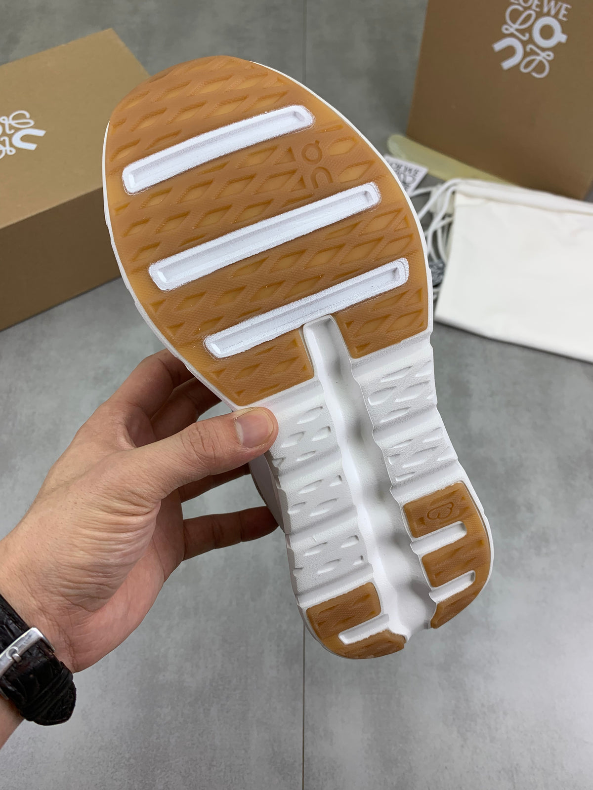 LOEWE x On Peach & Black Sneakers