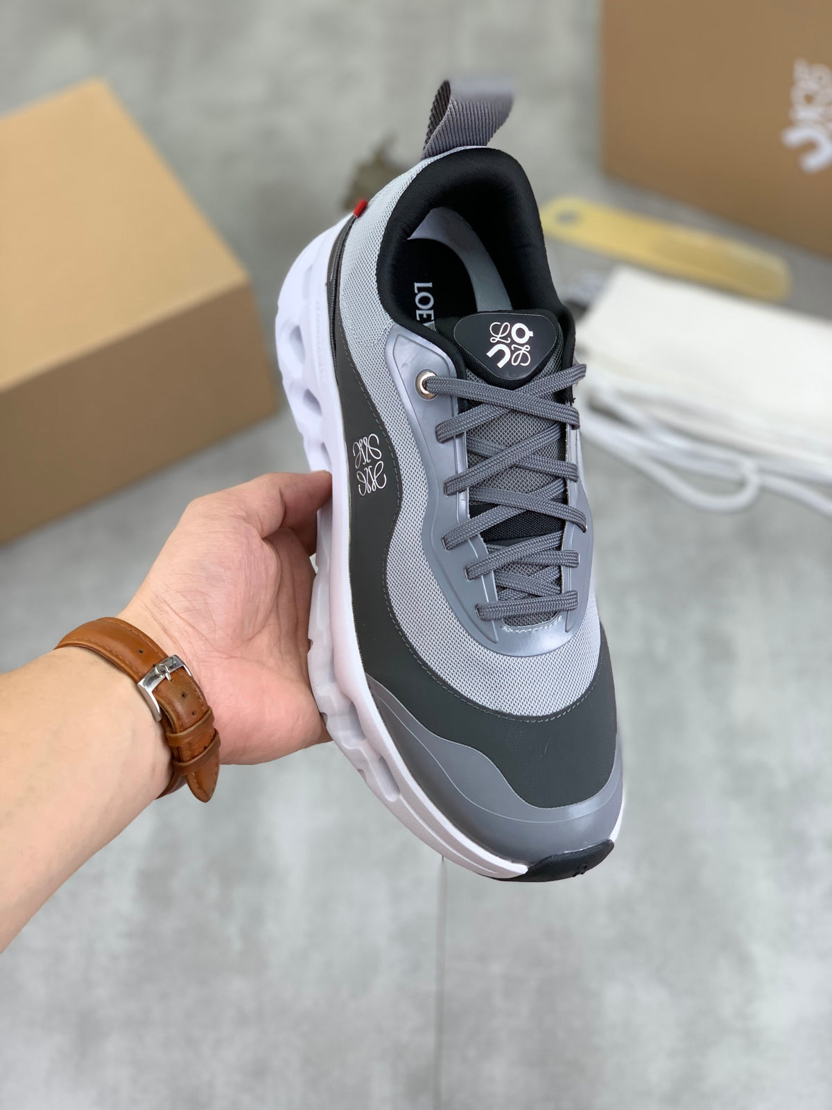 LOEWE x On Cloudtilt 2.0 Grey & Black Sneakers