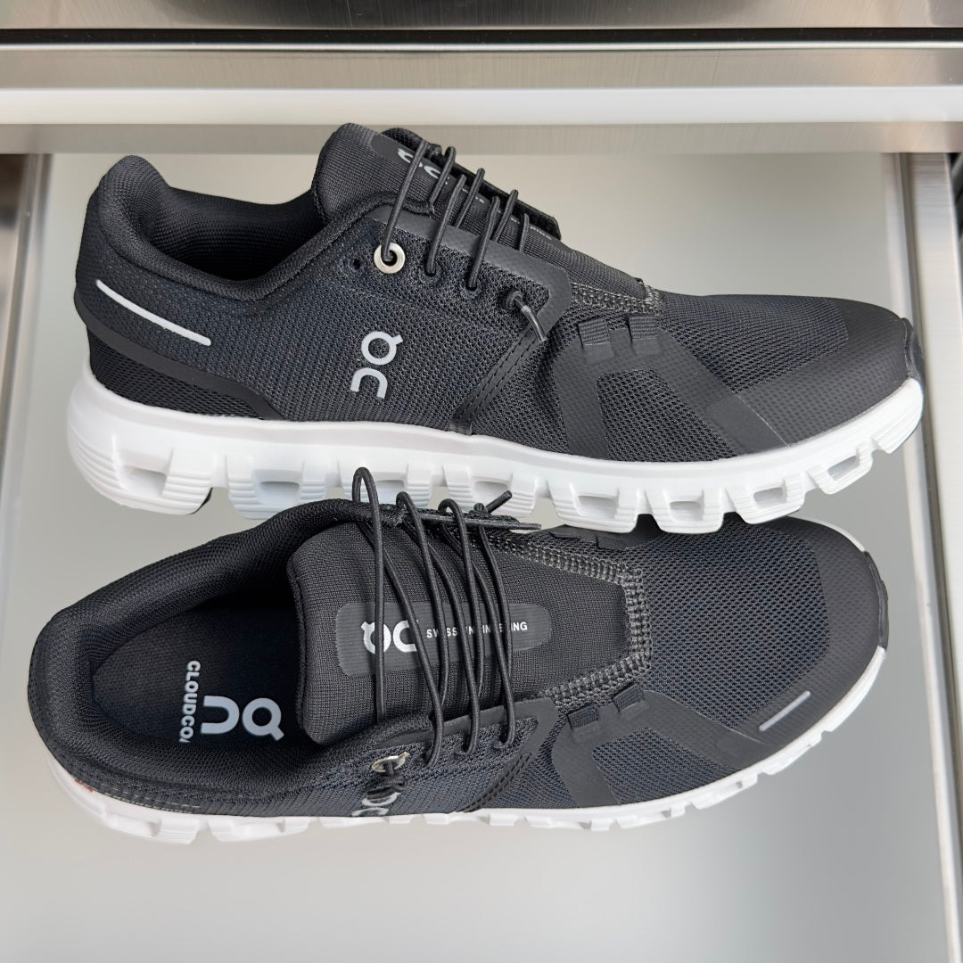 On Cloud 6 Black & White Sneakers