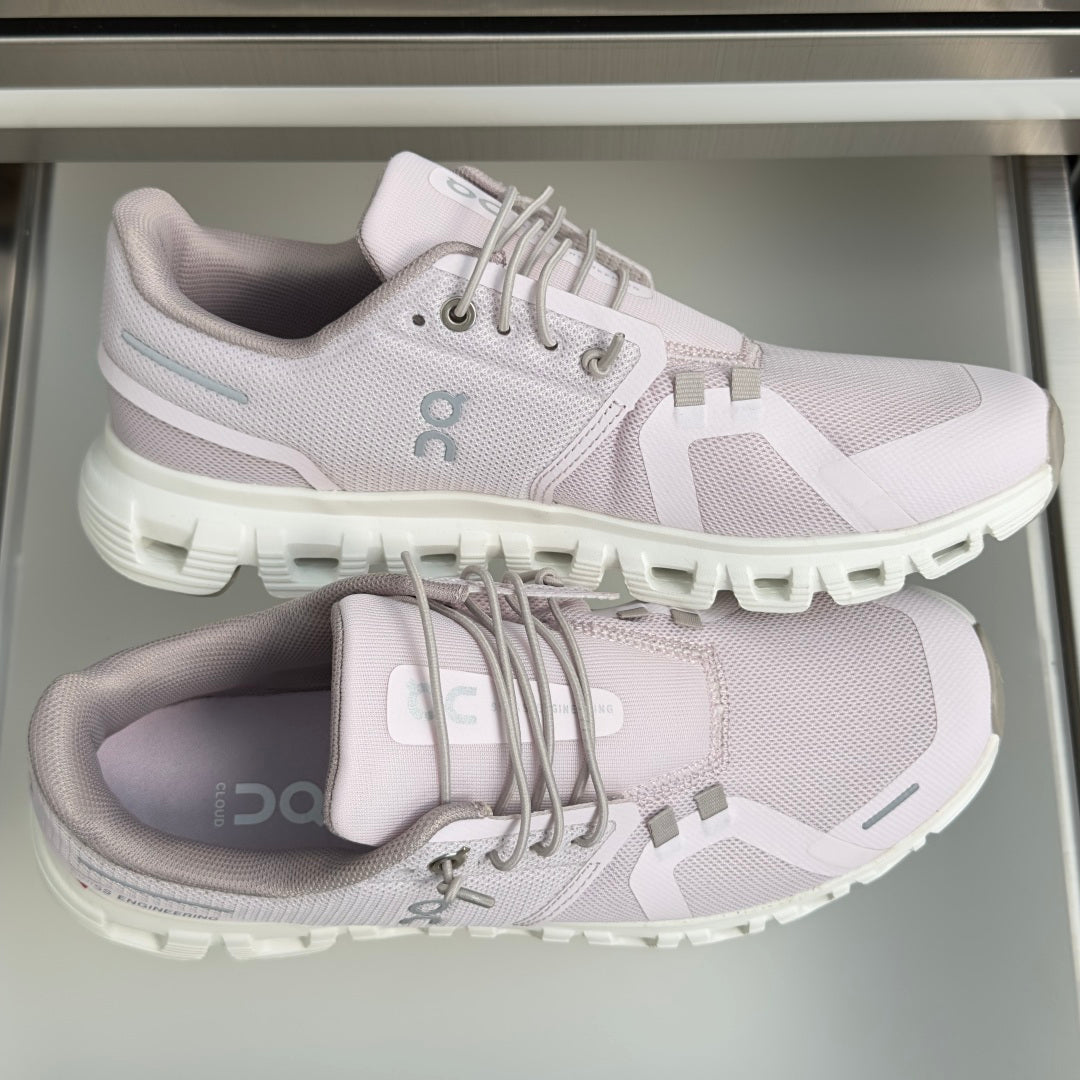 On Cloud 6 Light Lavender & White Sneakers