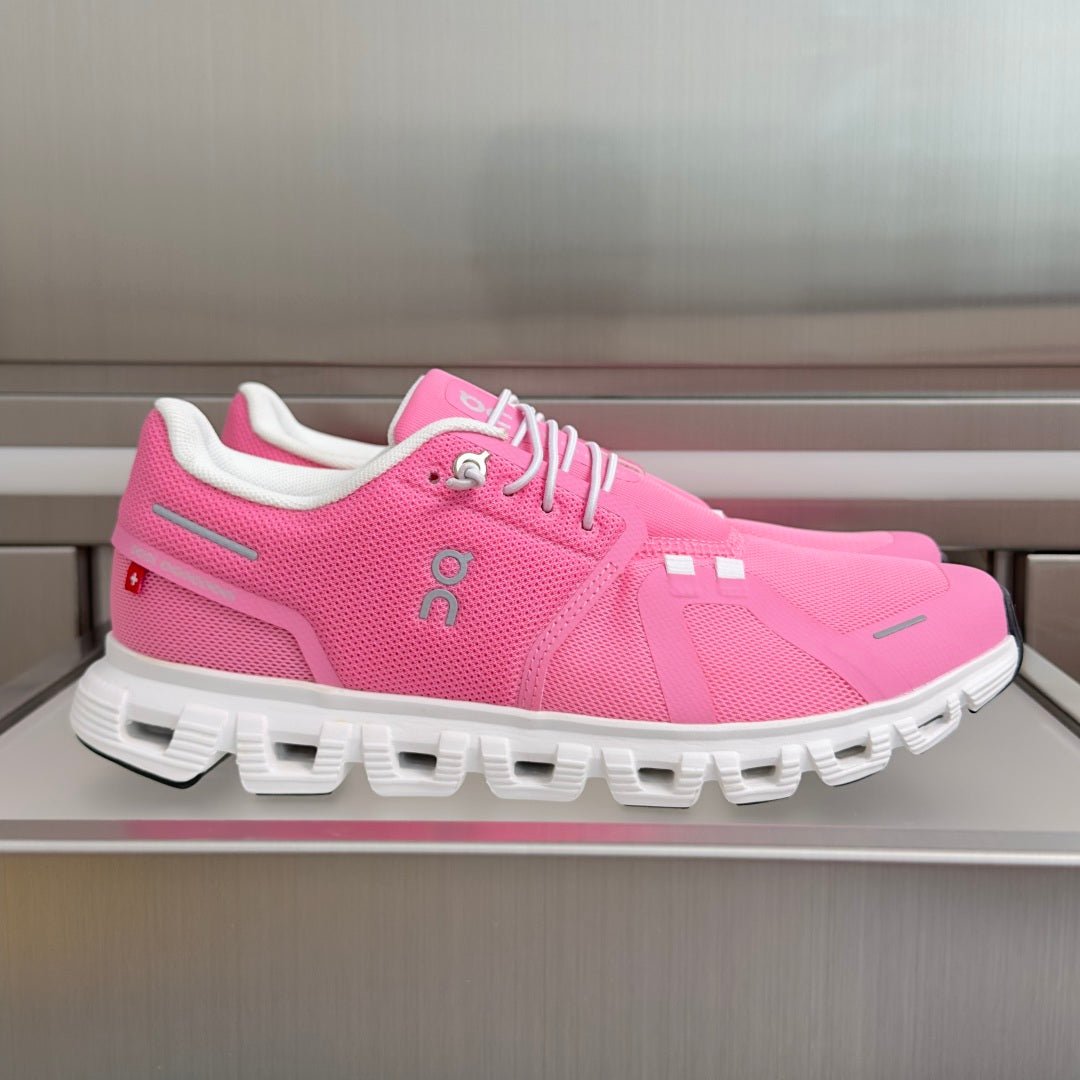On Cloud 6 Bright Pink & White Sneakers
