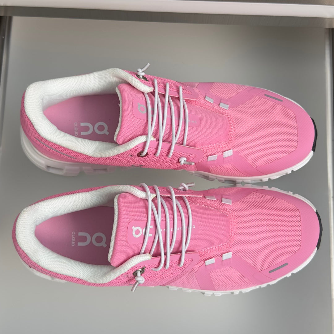 On Cloud 6 Bright Pink & White Sneakers