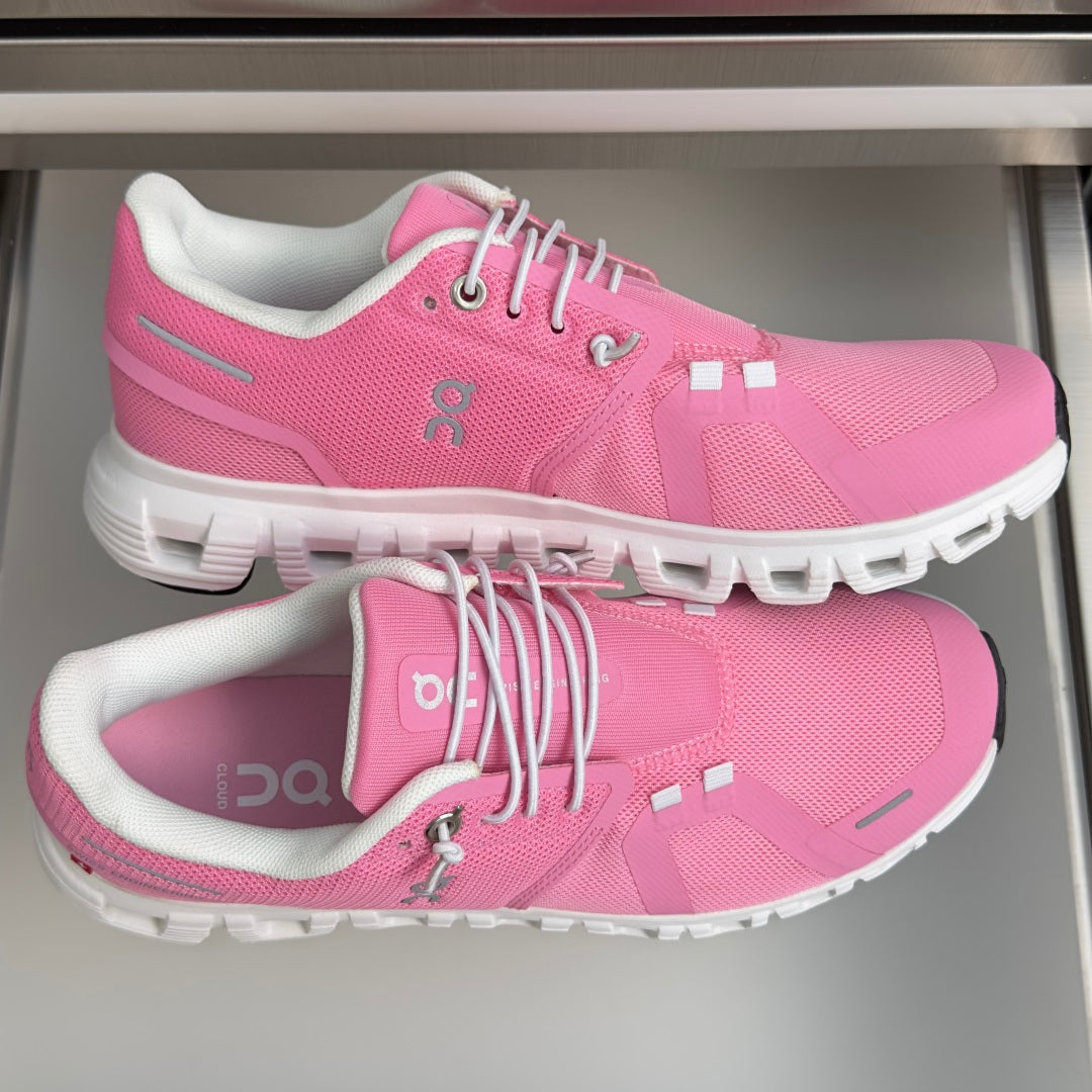 On Cloud 6 Bright Pink & White Sneakers
