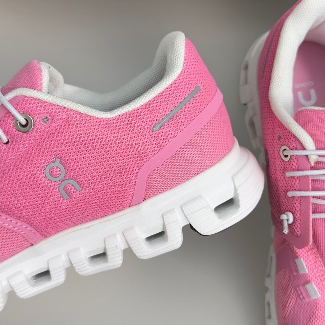 On Cloud 6 Bright Pink & White Sneakers