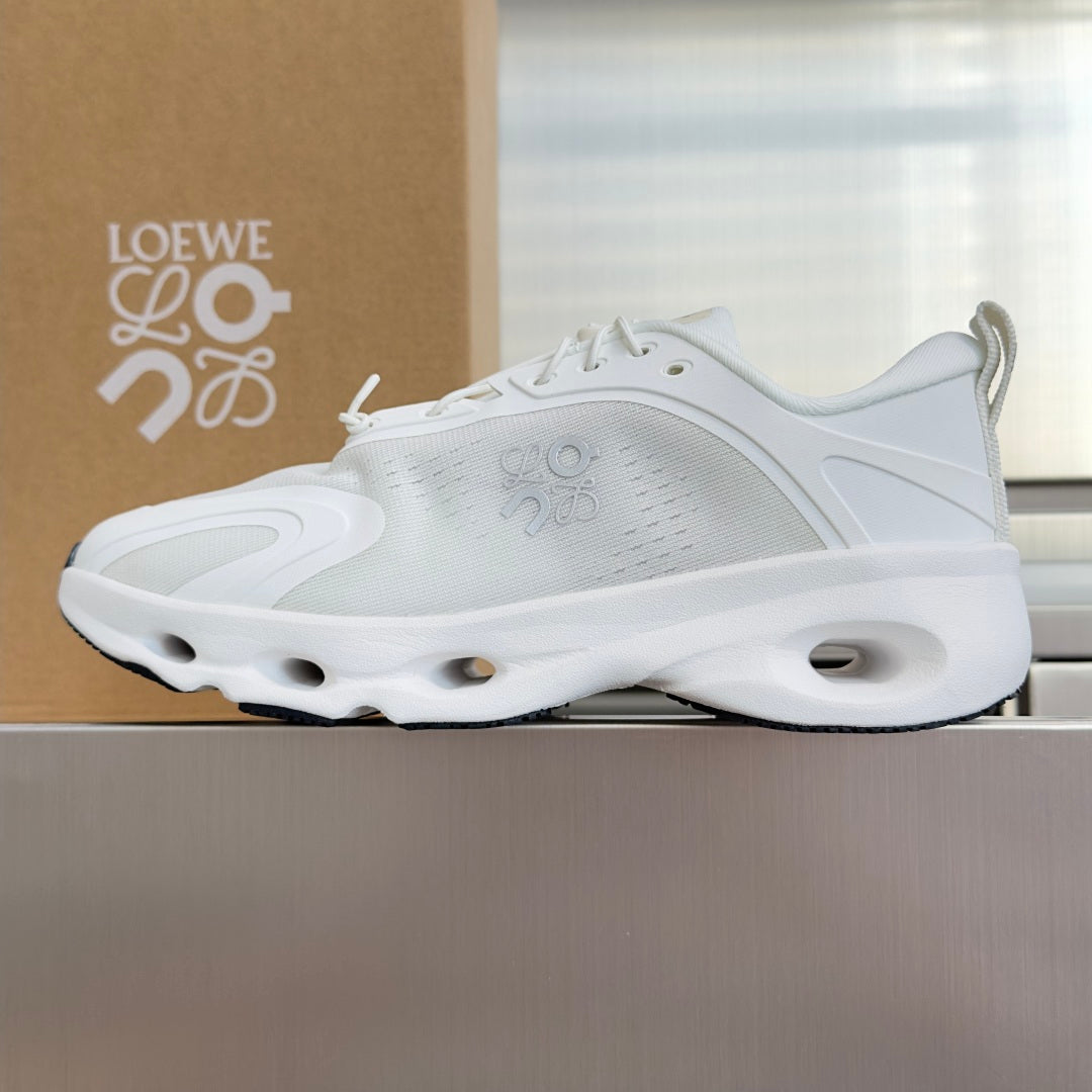 LOEWE x On Cloudsolo White & Light Grey Sneakers