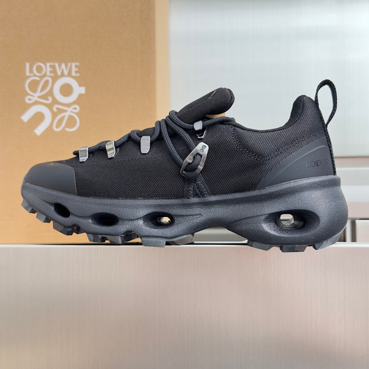 LOEWE x On Black Sneakers with Silver Details