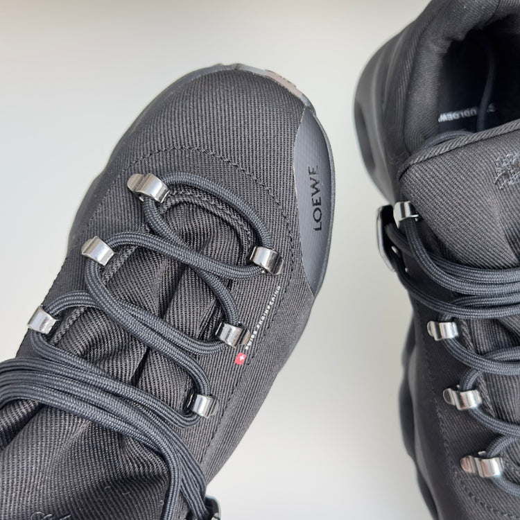 LOEWE x On Black Sneakers with Silver Details