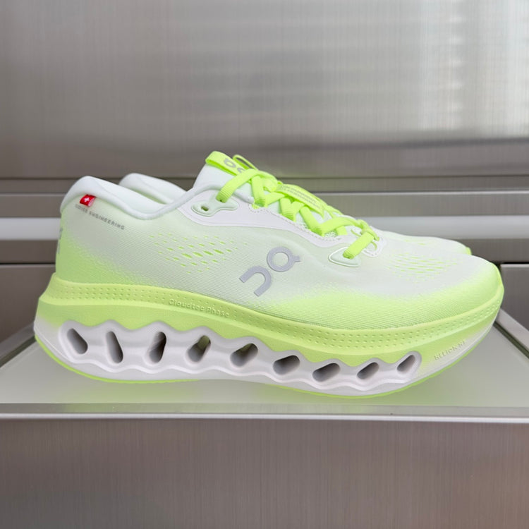 On Cloudvista 3 White & Neon Lime Sneakers