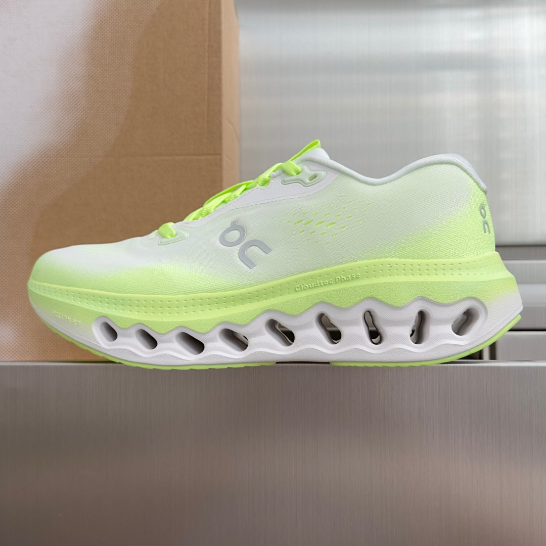 On Cloudvista 3 White & Neon Lime Sneakers