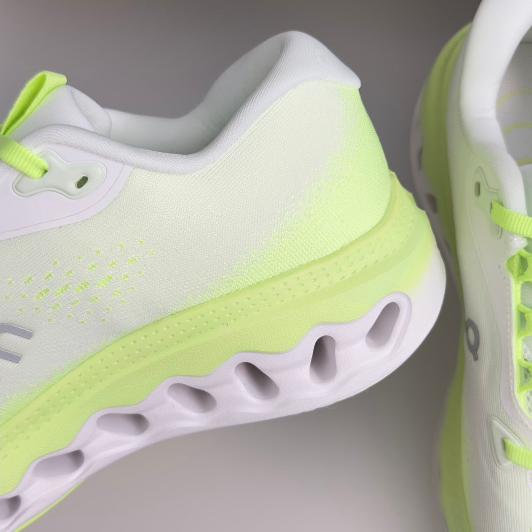 On Cloudvista 3 White & Neon Lime Sneakers