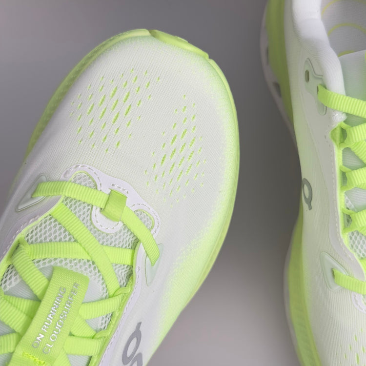 On Cloudvista 3 White & Neon Lime Sneakers