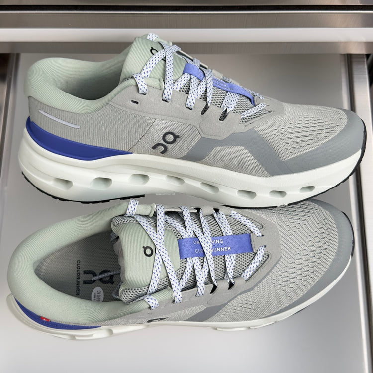 On Cloudrunner 3 Light Grey & Blue Sneakers