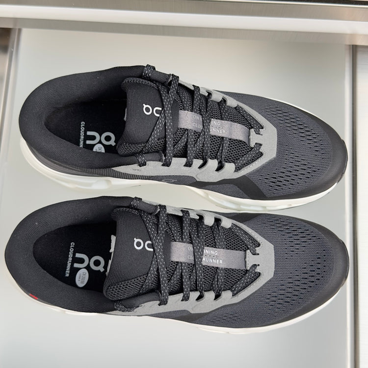 On Cloudrunner 3 Black & White Sneakers