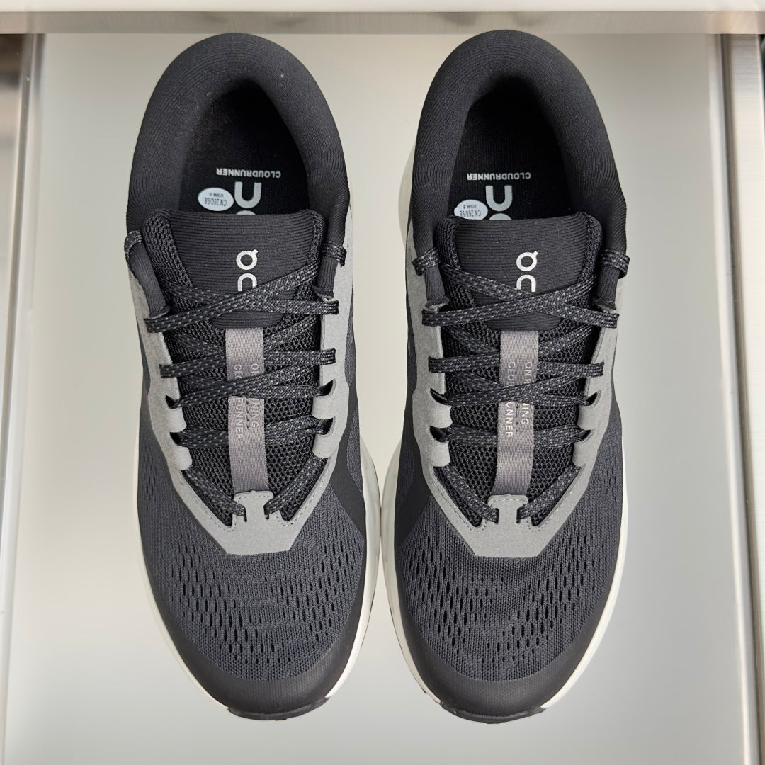 On Cloudrunner 3 Black & White Sneakers