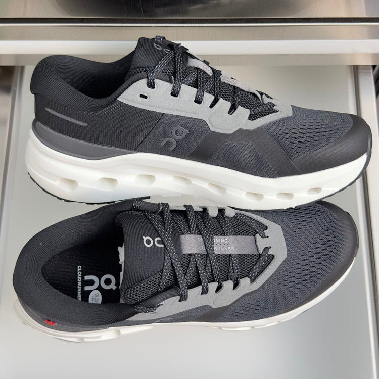 On Cloudrunner 3 Black & White Sneakers