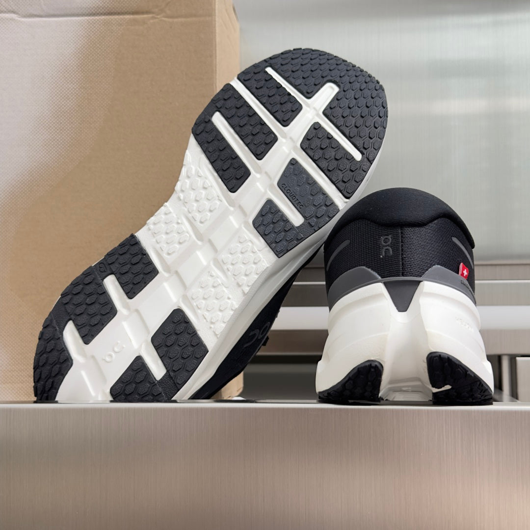 On Cloudrunner 3 Black & White Sneakers
