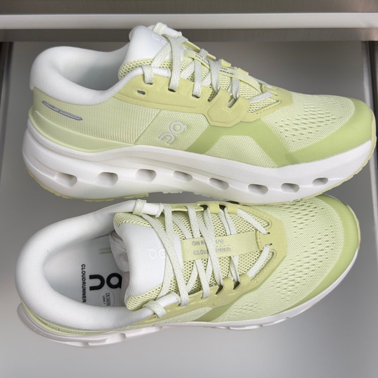 On Cloudrunner 3 Pale Lime & White Sneakers
