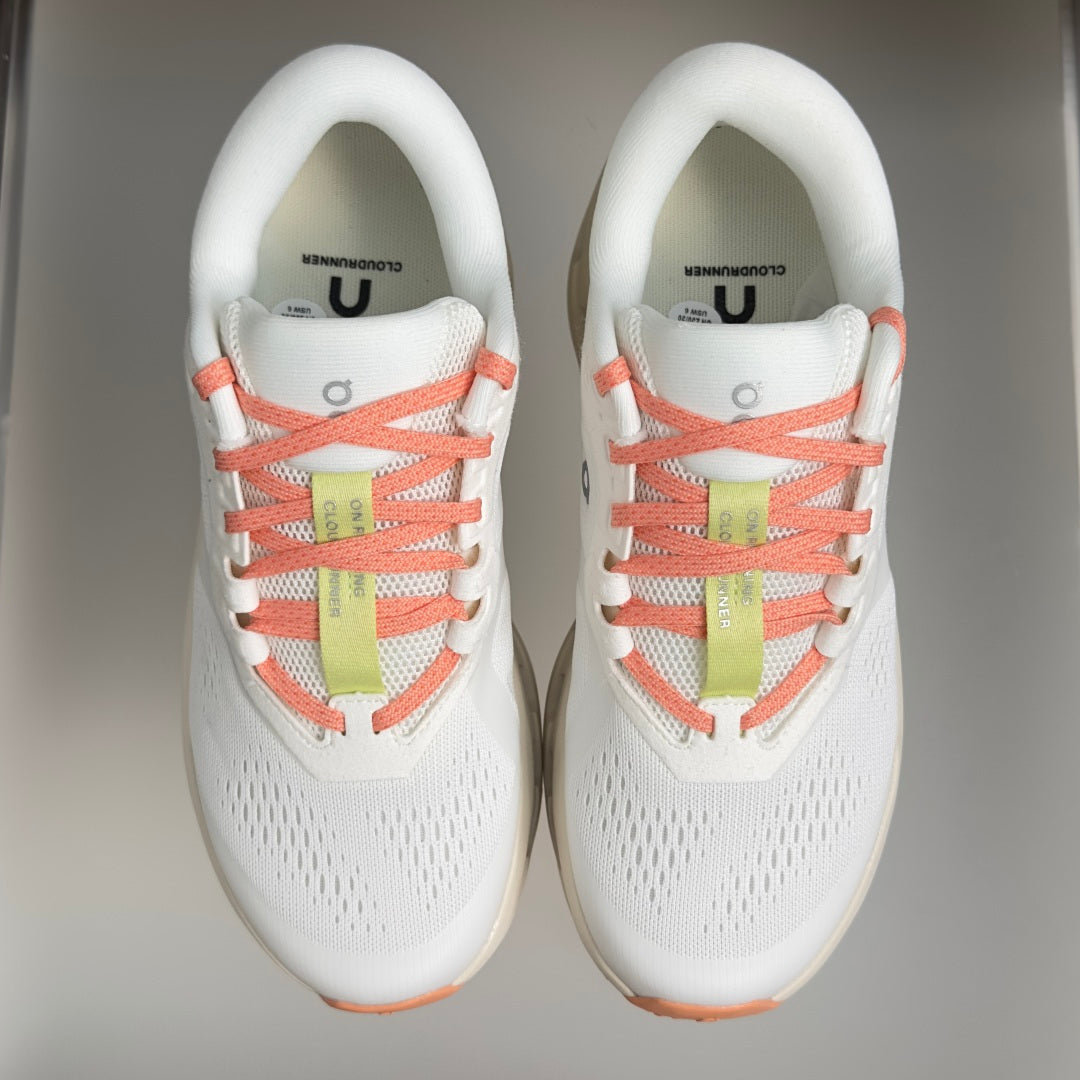 On Cloudrunner 3 White & Coral Sneakers