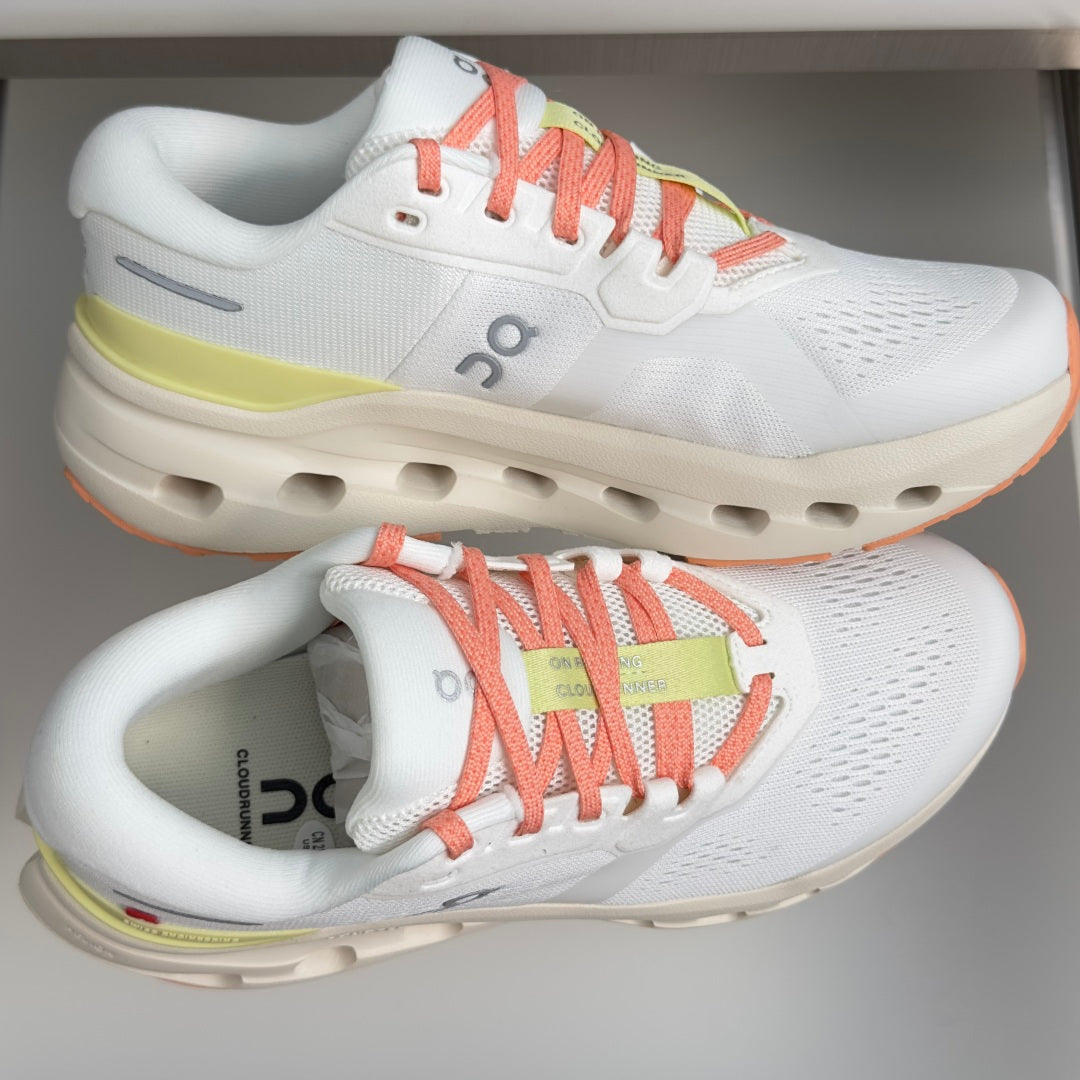 On Cloudrunner 3 White & Coral Sneakers