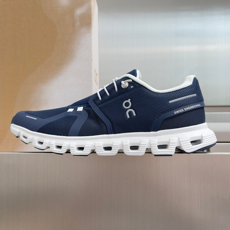 On Cloud 6 Coast Navy & White Sneakers