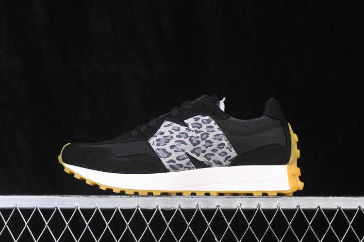 New Balance 327 Black & Patterned White Sneakers