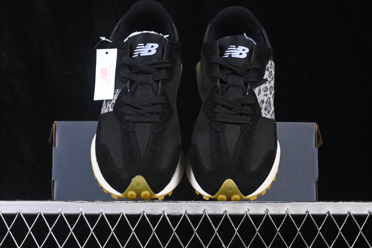 New Balance 327 Black & Patterned White Sneakers