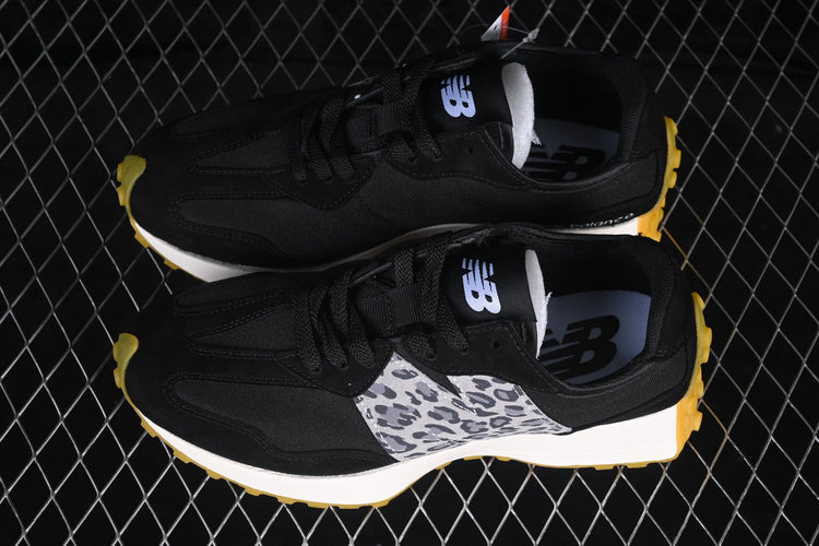 New Balance 327 Black & Patterned White Sneakers