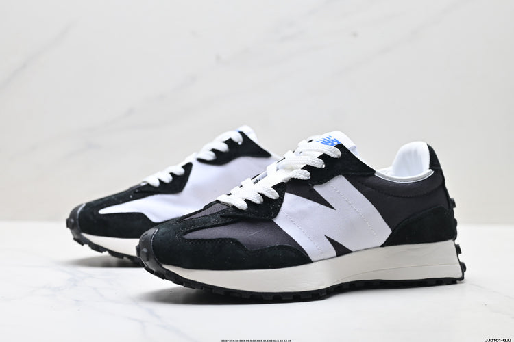 New Balance 327 Black & White Sneakers