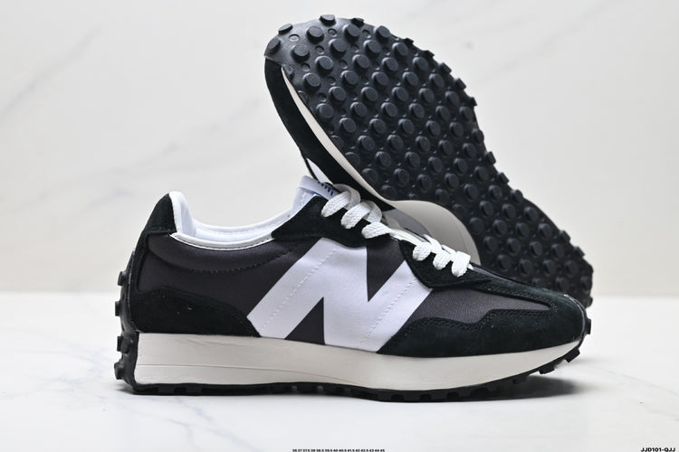 New Balance 327 Black & White Sneakers